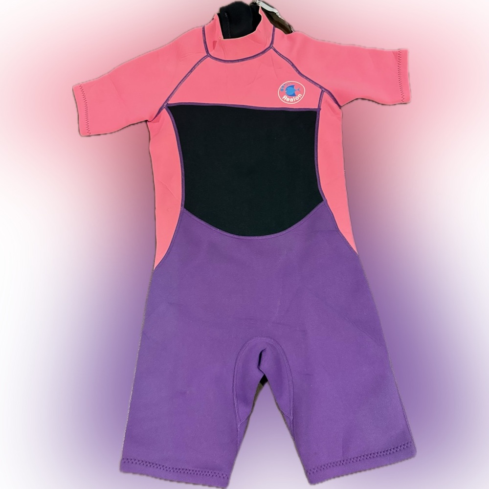 Kids Swim Wetsuit in Pink and Purple. Size XL